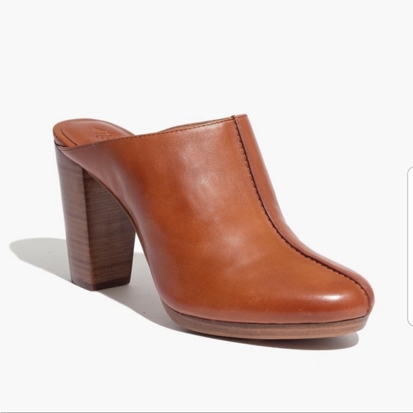 Madewell Shoes - Madewell Andie high heel brown leather clog sandal